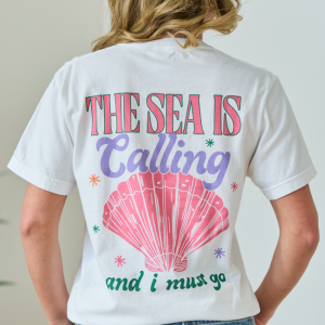The Sea Is Calling White Graphic Tee