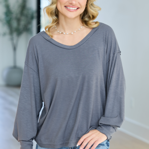 Kendall Grey Scoop Neck Tunic