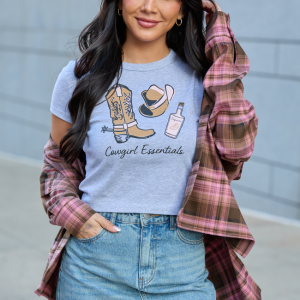 Cowgirl Essentials Heather Grey Baby Graphic Tee