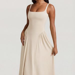 Modal A-Line Midaxi Dress in Ivory