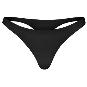 Seamless Knit Thong in Black
