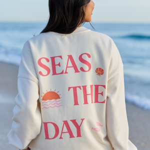 Seas The Day Cream Graphic Sweatshirt