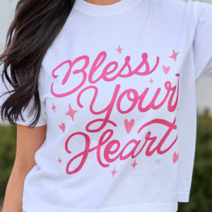 Bless Your Heart White Boxy Graphic Tee