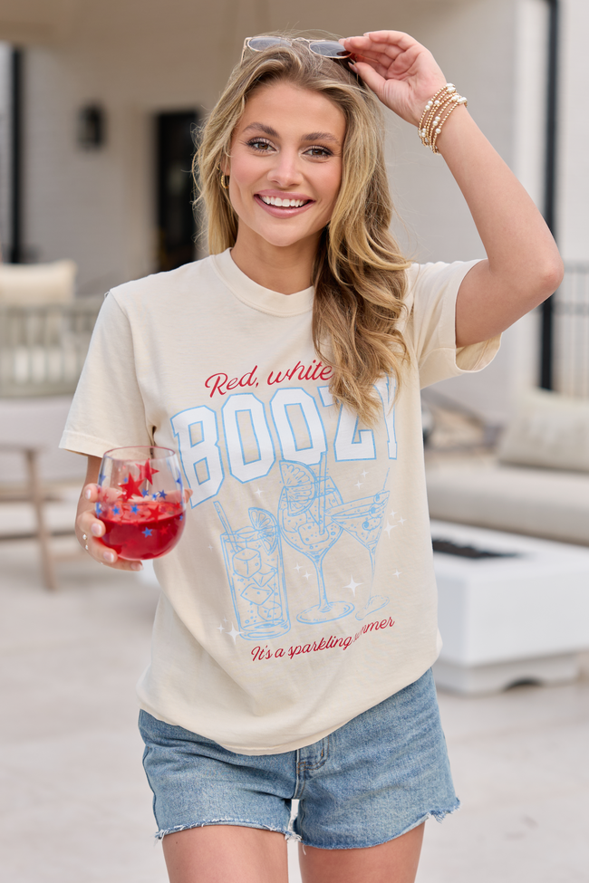 Red. White. & Boozy Ivory Graphic Tee - Image 3
