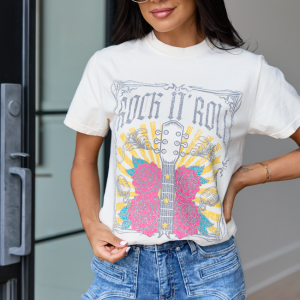 Rock N' Roll Ivory Graphic Tee