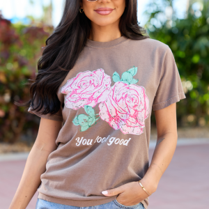 You Look Good Brown Graphic Tee