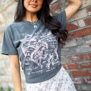 Cowboy Take Me Away Dark Grey Graphic Tee