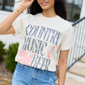 Country Music & Beer Ivory Graphic Tee