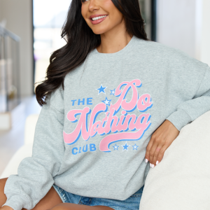 Do Nothing Club Light Grey Graphic Sweatshirt