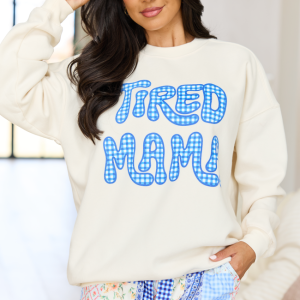 Tired Mama Cream Graphic Sweatshirt