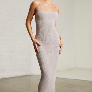 Low Back Maxi Dress in Chocolate
