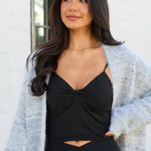 Talia Black Twist Front Tank