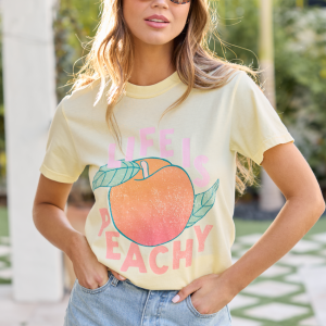 Life is Peachy Yellow Graphic Tee