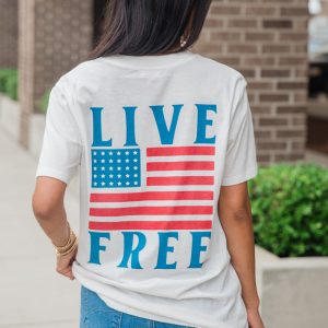 Live Free White Graphic Tee
