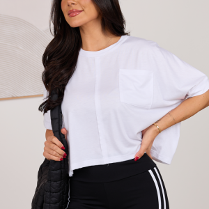 Darcy Short Sleeve Crop White Tee