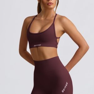 Super Sculpt Seamless Mini Shorts in Burgundy