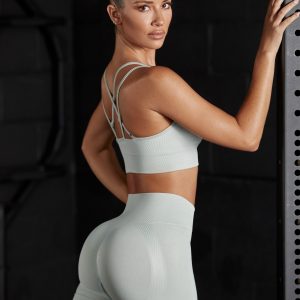 Seamless High Waist Mini Shorts in Grey