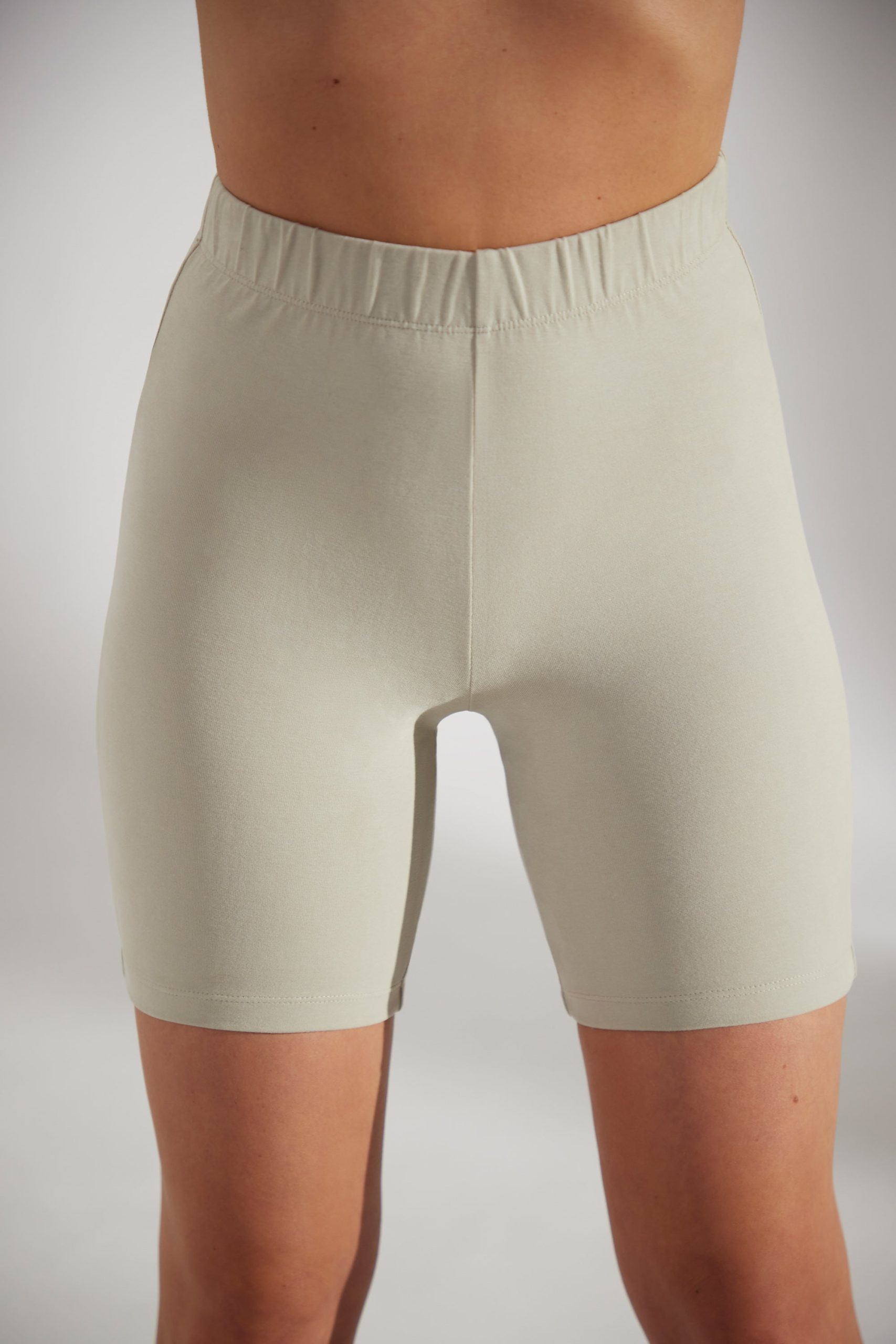 Soft Cotton Biker Shorts in Limestone - Image 4