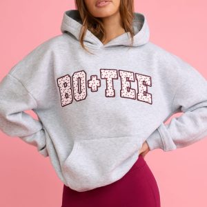 Oversized Applique Hoodie in Grey