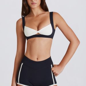 Soft Active Contrast Mini Shorts in Black