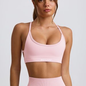 Super Sculpt Seamless Backless Sports Bra in Powder Pink