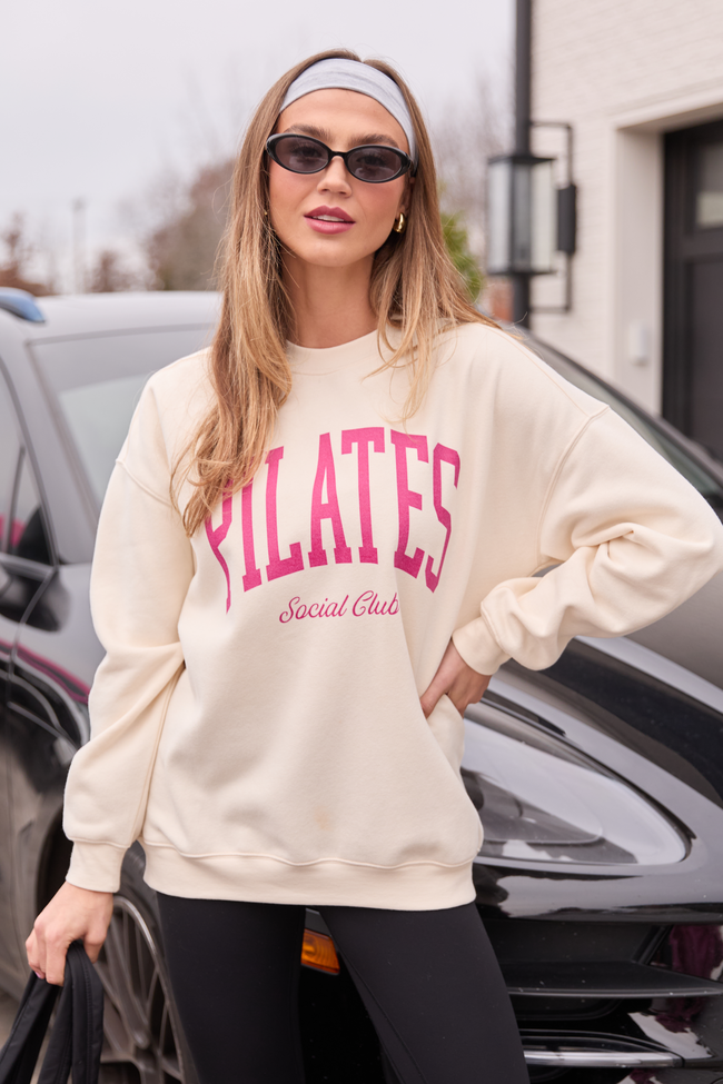 Pilates Cream Graphic Sweatshirt - Image 4