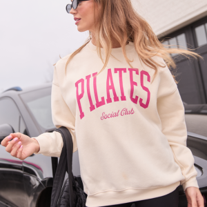 Pilates Cream Graphic Sweatshirt