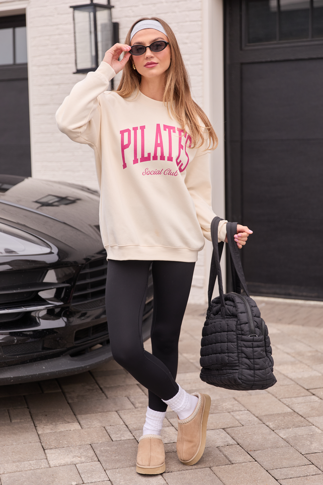 Pilates Cream Graphic Sweatshirt - Image 3