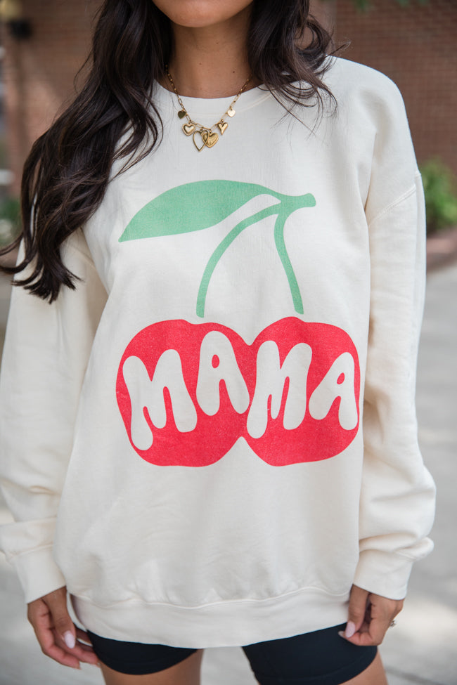 Mama Cherry Cream Graphic Sweatshirt - Image 2