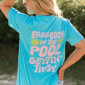 Errrbody At The Pool Aqua Blue Graphic Tee