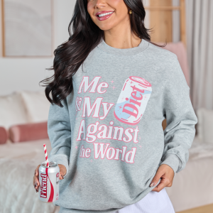 Me Against The World Light Grey Graphic Sweatshirt