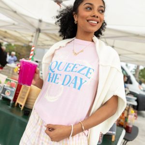 Squeeze The Day Pink Comfort Color Graphic Tee