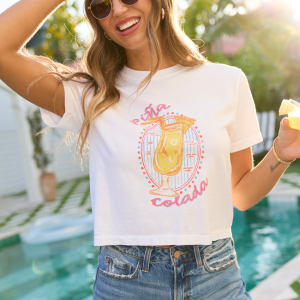 Pina Colada White Boxy Graphic Tee