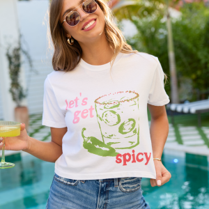 Let's Get Spicy White Boxy Graphic Tee