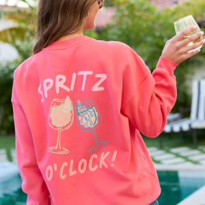 Cin Cin! Light Red Graphic Sweatshirt