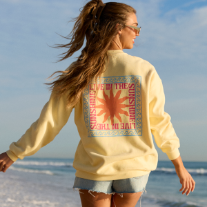 Live In The Sunshine Yellow Graphic Sweatshirt