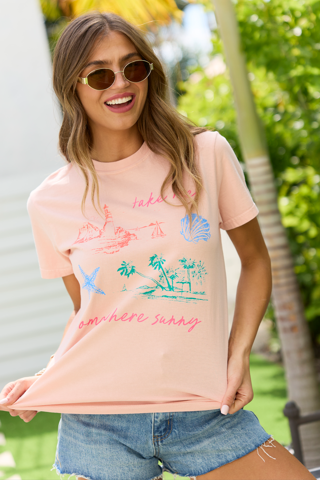 Take Me Somewhere Sunny Orange Graphic Tee - Image 4