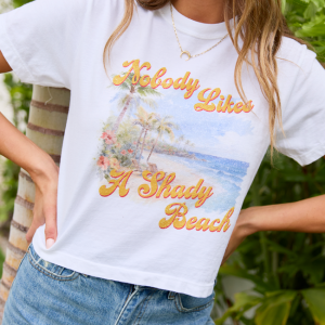 Noboby Likes A Shady Beach White Boxy Graphic Tee