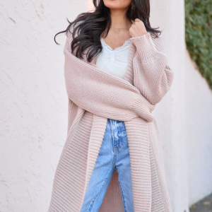 Harrisyn Tan Midi Duster Cardigan