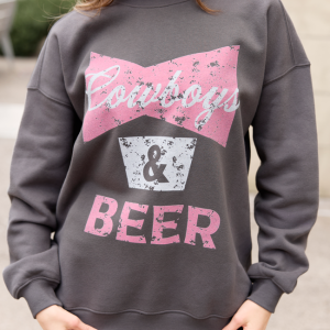 Cowboys & Beer Dark Grey Graphic Sweatshirt