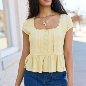 Ellison Yellow Buttoned Babydoll Top