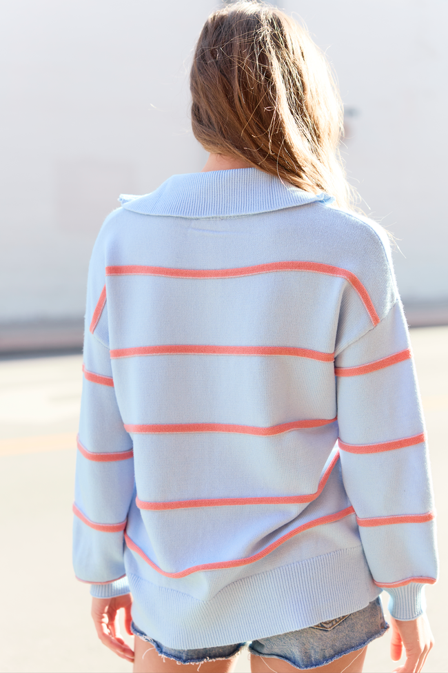 Sunday Stripe Club Blue And Orange Quarter Zip - Image 5