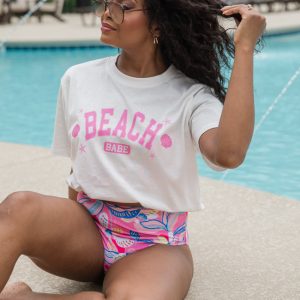 Beach Babe White Graphic Tee