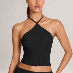 Modal Halterneck Top in Black