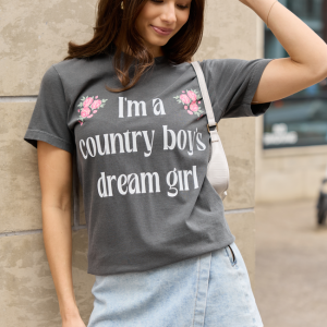 Country Boy's Dream Girl Dark Grey Graphic Tee
