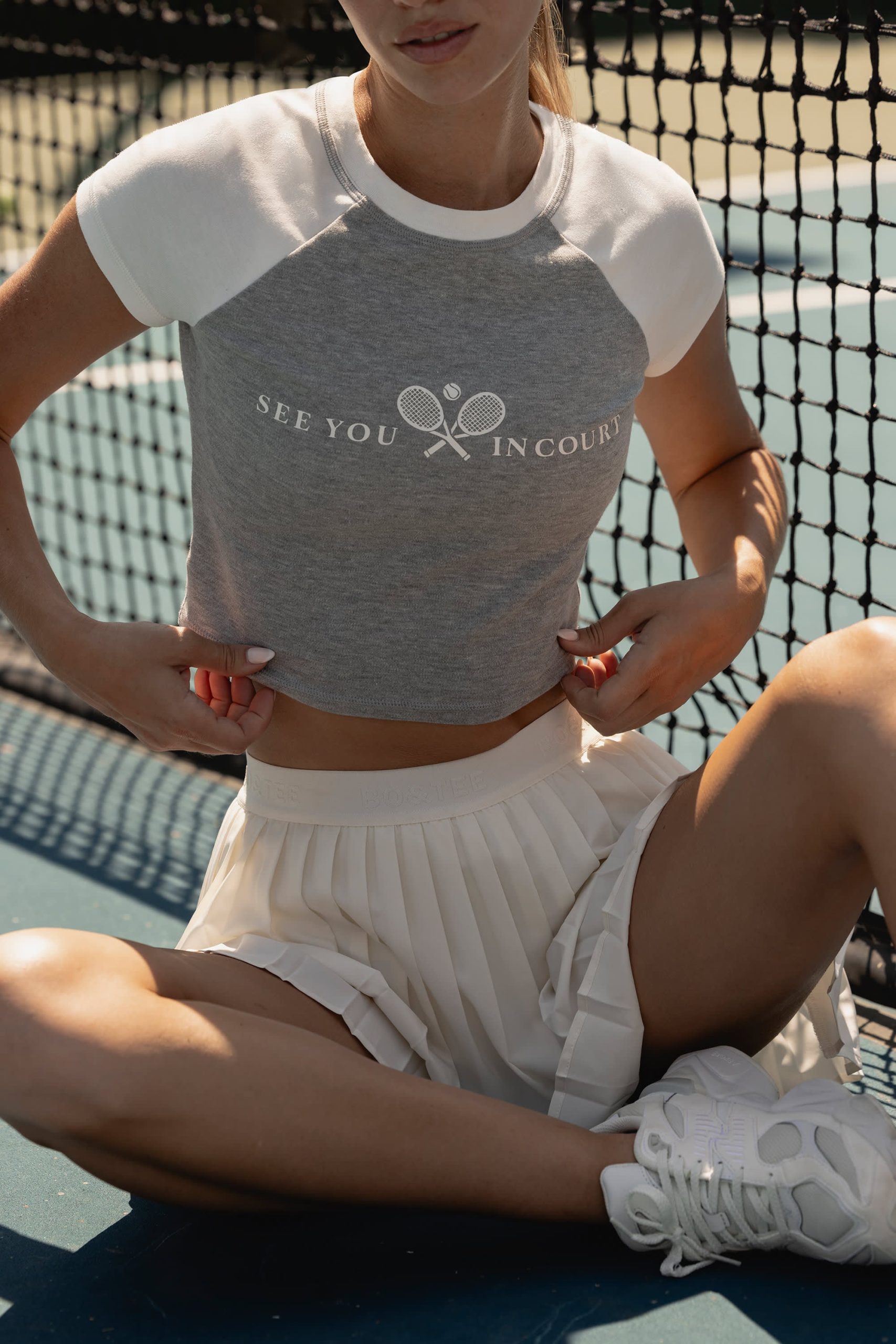Graphic-Print Cropped T-Shirt in Grey Marl - Image 7