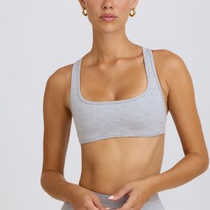 Soft Active Sports Bra in Grey Marl