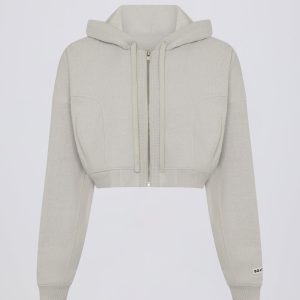Lightweight Knit V-Neck Oversized Jumper in Light Grey