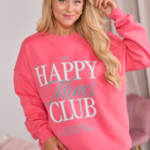 Happy Moms Club Light Red Graphic Sweatshirt