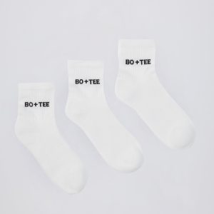 Ribbed Crew Sock Bundle in White